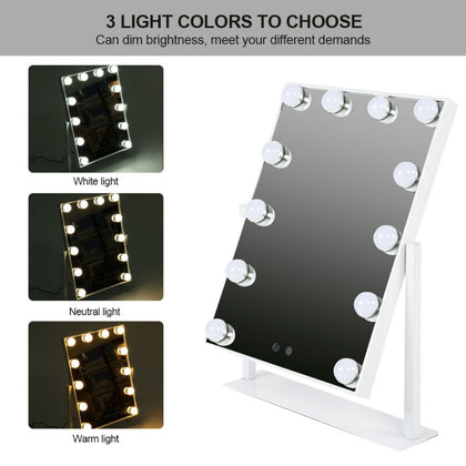 Hollywood Mirror Dressing Vanity for Makeup Desk Table w/12 Bright LED Lights UK
