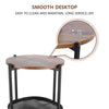 Side Table Sofa End Tables w/Antique Wood Tabletop Fabric Storage Living Room