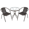 Outdoor Furniture Glass Round Table with 2/4 Rattan Chairs Set Bistro Cafe Patio