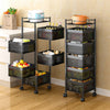 4/5 Tiers Kitchen Rotating Trolley Cart Vegetable Fruits Organiser Storage 95cm