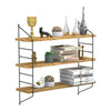 Adjustable 3 Tier Wall Floating Shelf with Metal Brackets Strong Bearing Shelves