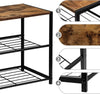 2 Tier Shoe Rack Bench Industrial Style Wooden Shoe Storage Bench & Seat