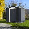 7FT x 4.3FT Outdoor Storage Shed Large Tool Utility Storage House W/Sliding Door
