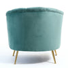 Velvet Armchair Shell Lotus Oyster Back Sofa Metal Gold Leg Chair Lounge Bedroom