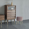 Storage Footstool Ottoman Footrest Makeup Dressing Table Stool with Gold Metal