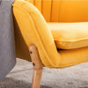 Modern Upholstered Fabric Armchair Oyster Scallop Back Chair Single Lounge Sofa