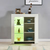 Modern Sideboard LED Cabinet Cupboard High Gloss wtih Doors Storage White Black