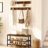 Shoe Rack with Coat Rack Hanger Hallway Shoe Bench Set Coat Stand