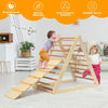 Wooden Kids Climbing Triangle Ladder Training Climber with Ramp for Children