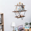 3 Tier Wood Floating Shelves Farmhouse Hanging Display Shelf Artistic Wall Rack