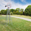 8FT Metal Windmill Garden Ornamental Wind Mill Weather Vane Weather Resistant