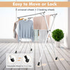 Folding Clothes Airer 3 Rails Clothing Drying Rack Rolling Laundry Garment Rail