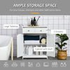 Bathroom Floor Storage Cabinet w/ 2 Drawers Door Cupboard White