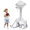 Kids Basketball Stand 3 in 1 Basketball Hoop Soccer Golf Kit Adjustable Toy Set