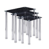 Nest of 3 Tempered Glass Nested Tables Side End Lamp Sofa Tables Living Room
