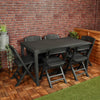 Plastic Rattan Patio Dining Table & Folding Chairs Outdoor Garden Furniture Sets