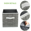 4Pcs Non-woven Fabric Square Canvas Foldable Storage Cubes Box Collapsible Grey