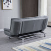 Convertible Sofa Bed Upholstered 3 Seater Sofabed Settee Couch with Chrome Legs