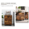 Rustic Brown Rolling Office Cabinet with 1 Drawer File Cabinet for Home Office