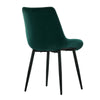 Set of 2 Dining Chairs Velvet Padded Seat Metal Leg Kitchen Chairs Multicolor