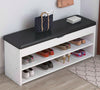 Wooden Shoe Rack Storage Bench Padded Seat w/ Cushion Organiser Hallyway Cabinet