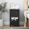 2 x Wood Bedside Tables Night Stand Cabinet Storage Drawer Wicker Baskets UK