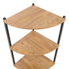 3 Tier Corner Shelving Unit Wooden Storage Rack Organizer Shelf Stand Steel Legs