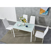 105cm 120cm Glass Dining Table and 4 /6 Padded Chairs Set Home Kitchen Furniture