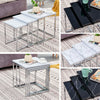 Marble Pattern Nest Of 3 Coffee Table Nested Tables Side Sofa End Nesting Tables