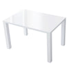 White High Gloss Dining Table Kitchen Wood Table Rectangular 120*80*75 cm Modern
