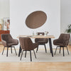 Swivel Dining Chairs x 2 Faux Leather Padded Seat Brown Grey Dining room Kitchen