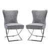 Set of 2 Dining Chairs Padded Seat Stainless Steel Legs Home Office Furniture