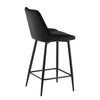 2x Velvet Black Bar Stool Kitchen Counter Breakfast Chair Pub Restaurant Cafe