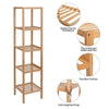 Modern 5 Tiers Storage Rack Shelving Bookcase Bamboo Books Plant Shelf Home