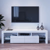TV RGB LED Entertainment Unit Cabinet Stand Living Room Set Gloss Doors Modern