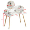Corner Dressing Table Vanity Jewelry Makeup Desk Dresser White Mirror Bedroom