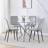 Modern 5Pcs Round Dining Table and Chairs Set 4 for Dining Room Space Saving