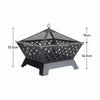 Outdoor Fire Pit BBQ Bowl Garden Patio Extra Large Stove Grill Log Bonfire 25''