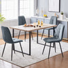 2x Dining Chairs Grey Velvet Chairs Set Kitchen Dining Room Furniture Modern