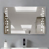 Hotel Restroom Makeup Mirror Led Light Digital Clock Bathroom Illuminated Mirror