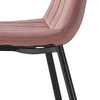 2 Pcs Pink Velvet Dining Chairs Metal Leg Padded Seat Kitchen Dining Room Chairs