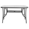 Rectangle Bistro Glass Tables Garden Outdoor Dining Furniture Patio Metal Framed