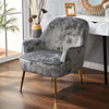 Upholstered Armchair Nordic Crushed Velvet Single Sofa Chair Golden Metal Leg