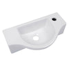 Modern Compact Cloakroom Wall Hung Basin Bathroom Hand Wash Sink White Ceramic