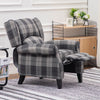 Grey Check Recliner Chair Padded Seat Fireside Armchair Lounge Sofa Tartan Chair