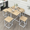 5-Piece Dining Table & Chair Set Bar Pub Table and Four Stool Set w/ MDF Table