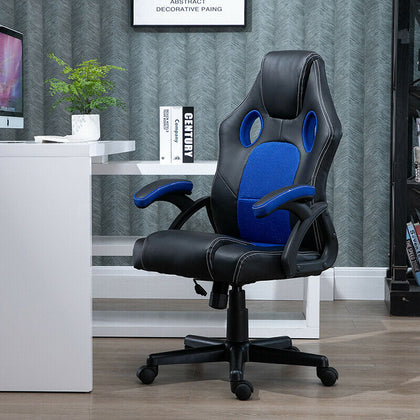 Gaming Chairs Computer Work Chairs with Tilt Function Home Office Swivel Blue