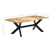 Dining Table 200x100x75 Solid Wood K4I7