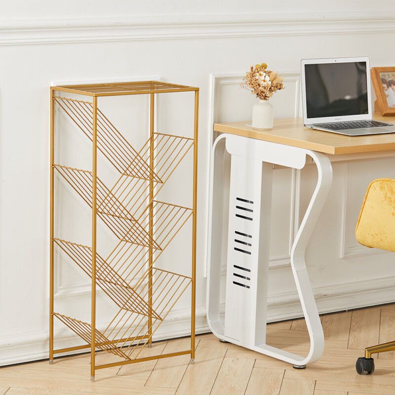 Books Rack Metal Small Free Standing Books Magazines Rack Nordic Metal Wire Storage Shelving ...