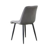 2 Grey Velvet Dining Chairs Dining Room Restaurant Metal Legs Padded Modern